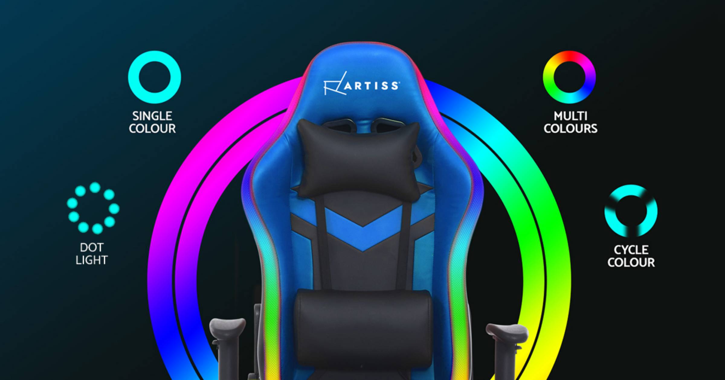 Artiss RGB Gaming Chair Light Functionality