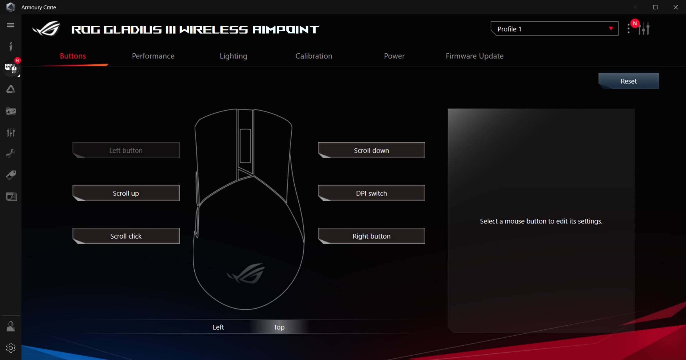 ASUS ROG Gladius III Wireless AimPoint ASUS Armoury Crate