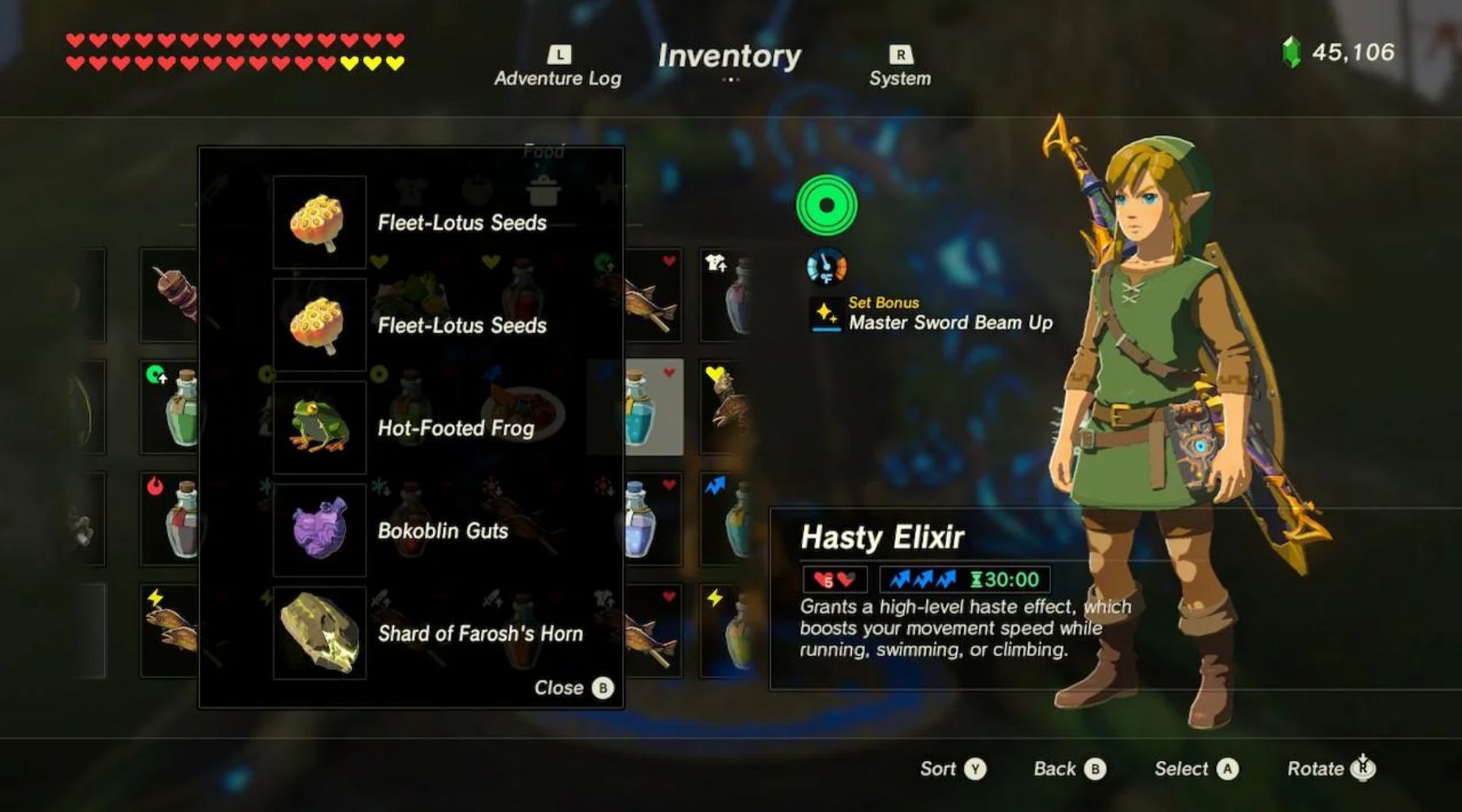 Zelda: Breath of the Wild cooking explained - ingredients list