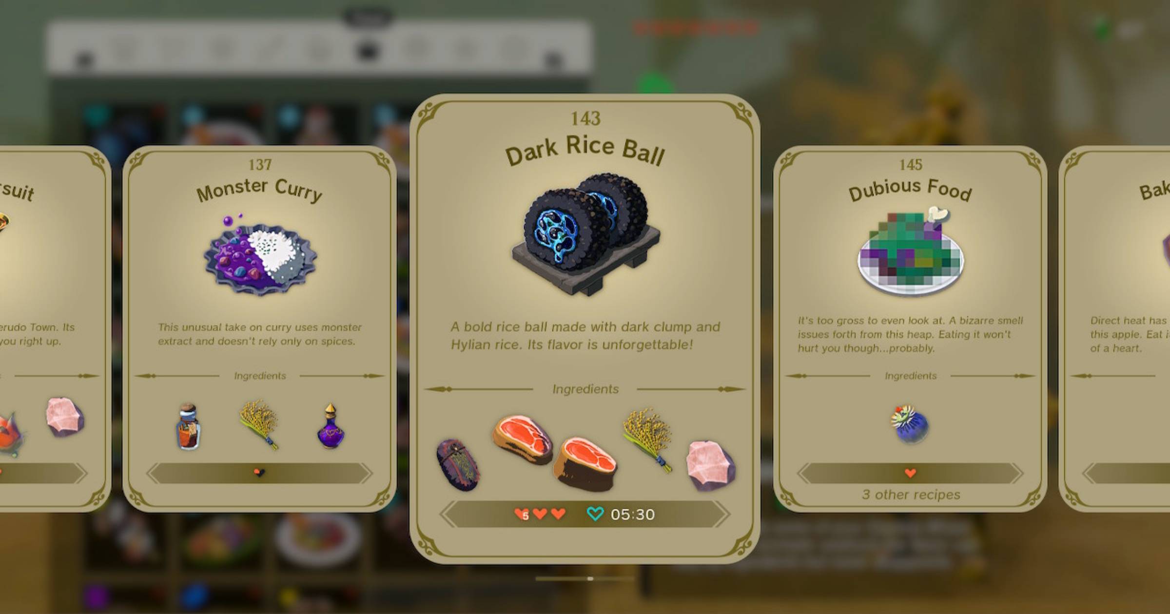 Dark Rice Balls Recipe - Zelda: Tears of the Kingdom