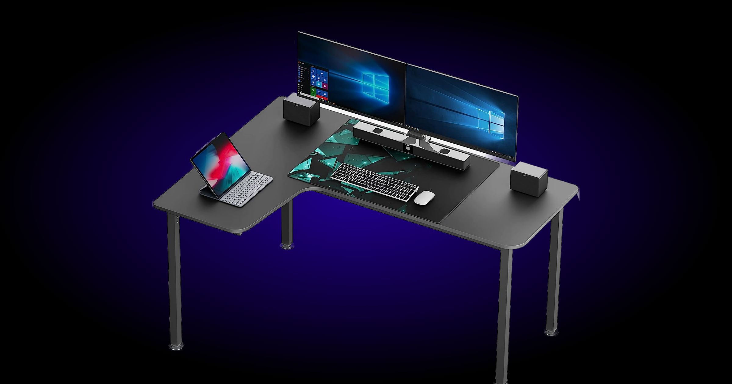 Designa 60 Inch L-Shaped Gaming Desk